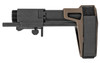 SB Tactical SB PDW Pistol Stabilizing Brace - FDE | AR Pistol Compatible | 3 Position Adjustable | Black Housing & Tube