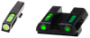 HiViz GLN321 LiteWave H3 Sight Set for Glock Green Tritium White Outline Front Sight-Green Fiber Optic Rear Sight