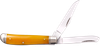 Cold Steel CSFLMTRPRY Trapper  Mini 2.60"/2.70" Folding Clip/Spey Plain 3Cr13MoV SS Blade/Yellow w/Polished Bolsters Bone Handle