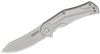 Kershaw 1380X Husker  EDC 3" Folding Trailing Point Plain Bead Blasted 8Cr13MoV SS Blade, Stonewashed Stainless Steel Handle, Clamshell Packaging
