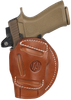 1791 Gunleather 4WH6CBRR 4-Way  IWB/OWB Size 06 Classic Brown Leather Belt Clip Compatible w/ Glock 17/Ruger American Pistol Right Hand