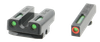 TruGlo TG13WA3PC TFX Pro  Black | Green Tritium & Fiber Optic Orange Outline Front Sight Green Tritium & Fiber Optic Rear Sight