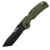 Cold Steel CSFL30DPLTBGZ Engage  3" Folding Tanto Plain Black PVD Stonewashed 4116 SS Blade/4.11" OD Green GFN Handle Includes Belt Clip