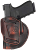 1791 Gunleather 4WH5VTGR 4-Way  IWB/OWB Size 05 Vintage Leather Belt Clip Compatible w/Glock 17/Springfield XD/S&W M&P/HK VP9 Right Hand