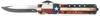 Templar Knife MZTX321 Premium Weighted Texan Slim 3.16" OTF Drop Point Plain Black Oxide Stonewashed D2 Steel Blade, 4.93" Red/White/Blue w/"The LONE STAR State" Aluminum Zinc Alloy Handle