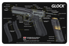 TekMat TEKR17GLOCKCA  Cleaning Mat Multi-Color Rubber 11"x17" Glock 3D Cutaway