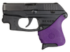 Hogue 18116 HandAll Hybrid Grip Sleeve made of Rubber with Textured Purple Finish for Ruger LCP with Crimson Trace