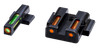 HiViz MPSN621 LiteWave H3 Sight Set for S&W Shield Green Tritium Orange Outline Front Sight-Orange Fiber Optic Rear Sight