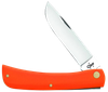 Case 80512 Sod Buster  3.30" Folding Skinner Plain Mirror Polished Tru-Sharp SS Blade, Smooth Orange Synthetic Handle