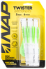 NAP NAP60638 Quickfletch Twister Fletching White Green/ 6 Pack