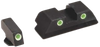 AmeriGlo GL119 Classic Tritium Sight Set for Glock  Green Tritium White Outline Front Sight-Green Tritium White Outline Rear Sight
