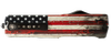 Templar Knife  Premium Weighted Wood US Flag Slim 3" OTF Tanto Part Serrated Black Oxide Stonewashed Powder Coated D2 Steel Blade, 4.50" Painted Wood Grain US Flag Aluminum Zinc Alloy Handle