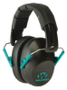 Walker's GWPFPM1BKTL Pro Low Profile Passive Muff 22 dB Over the Head Black/Teal Accent Polymer
