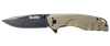 Smiths Products 50995 BattlePlan  3.35" Folding Drop Point Plain Black Stonewashed 400 SS Blade/ Desert Tan G10 Handle Includes Pocket Clip