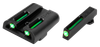 TruGlo TG131GT1 TFO  Green/Tritium/Fiber Optic Front Sight-Green/Tritium/Fiber Optic Rear Sight Glock Glock 17/17L/19