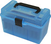 Deluxe Ammo Box 50 Round Clear Blue