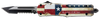 Templar Knife STX531 Gen II Texan Small 2.25" OTF Tanto Part Serrated Black Oxide Stonewashed 440C SS Blade, 4.31" Texas Flag Aluminum Handle, Glass Breaker