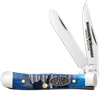 Case 53984 Trapper  Tiny Plain Mirror Polished Tru-Sharp SS Blade Ocean Blue Bone Handle