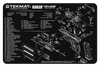 TekMat TEKR17RUGERLC9 Ruger LC9 Cleaning Mat Black/White Rubber 11"x17" Ruger LC9 Parts Diagram
