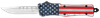 CobraTec Knives SUSACTK1SDNS CTK-1 American Flag Small 2.75" OTF Drop Point Plain D2 Steel Blade, 4.25" Red/White/Blue Flag Cerakote Aluminum Alloy Handle