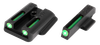 TruGlo TG131RT2 TFO  Green/Tritium/Fiber Optic Front Sight-Green/Tritium/Fiber Optic Rear Sight Ruger LC9/9S/380