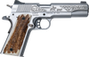 Collectible only 200 made CNCCATTLEMAN Kimber 1911 Cattleman 45 ACP 7+1 5" Stainless Steel Barrel, Stainless Scenic Cattleman Engraved Slide, Stainless Frame