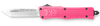 CobraTec Knives SPKCTK1STNS CTK-1  Small 2.75" OTF Tanto Plain D2 Steel Blade/Pink Aluminum Handle Features Glass Breaker Includes Pocket Clip