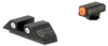 Night Fision GLK003003OGW Tritium Night Sights For Glock  Green Tritium Orange Outline Front Sight- Green Tritium White Outline Rear Sight Glock 42/43/43X