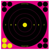 Birchwood Casey 34808 Shoot-N-C Reactive Target Self-Adhesive Paper Black/Pink 8" Bullseye 6 Pack