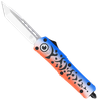 CobraTec Knives MFLBLUFS3TNS FS-3 Fishing Lure Medium 3" OTF Tanto Plain Satin D2 Steel Blade, 4.50" Blue Fishing Lure Aluminum Cerakoted Handle