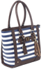 Bulldog BDP050 Tote Purse w/Holster Navy Stripe Leather Most Sm Pistols & Revolvers Right Hand