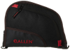 Allen 7738 Auto-Fit  Handgun Case Black Endura w/Red Trim, Foam Padding, Knit Lining, Mag Sleeve, Storage Pocket & Lockable Zipper 9" L