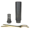 Yankee Hill 2150MB24 Resonator K Muzzle Brake Black Matte Cerakote 17-4 Stainless Steel with 5/8"-24 tpi Threads for 30 Cal AR-Platform