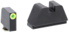 AmeriGlo GL681 Optic Compatible Sight Set for Glock  2XL Tall Green Tritium LumiGreen Outline Front Sight-Black Rear Sight