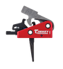 Timney Triggers 662SST Targa Short Trigger  Two-Stage Straight Trigger with 2 lbs Draw Weight & Black/Red Finish for AR-Platform