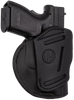 1791 Gunleather 4WH5SBLL 4-Way  IWB/OWB 05 Stealth Black Leather Belt Clip Fits S&W M&P/Springfield XD/Glock 17/HK VP9 Left Hand