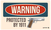 TekMat TEK42WARNING1911 Warning Protected By 1911 Door Mat Multi-Color Rubber 25"x42"