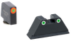 AmeriGlo GL331 Optic Compatible Sight Set for Glock  XL Tall Green Tritium Orange Outline Front Sight-Green Tritium White Outline Rear Sight