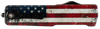 Templar Knife MAUS321 Premium LW US Flag Slim 3.25" OTF Drop Point Plain Black Oxide Stonewashed D2 Steel Blade, 5" US Flag Aluminum Handle