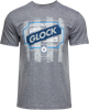 Glock AP96209 Blue Line Tee  Gray Ringspun Cotton/Polyester Short Sleeve 2XL