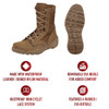 Rothco Waterproof V-Max Lightweight Tactical Boots - AR 670-1 Coyote Brown - 8.5 Inch