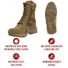 Rothco Forced Entry Deployment Boots With Side Zipper - 8 Inch
