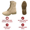 Rothco Forced Entry Deployment Boots With Side Zipper - 8 Inch