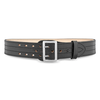 2-1/4"" Plain Leather Sam Brown 4 Row Stitch Duty Belt with Nickel Buckle