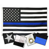 DuraSleek - Dual Line Red/Blue Flag, Sewn & Embroidered, 4 X 6 ft