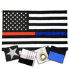 DuraSleek - Dual Line Red/Blue Flag, Sewn & Embroidered, 4 X 6 ft