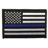 Dual Blue/Red Line American Flag Patch, 2 x 3 Inches, Sew On, White Border