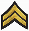Medium 3'' Gold/Black Corporal Chevrons w/ Merrowed Border
