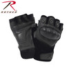Rothco Fingerless Cut-Resistant Carbon Hard Knuckle Gloves - Black 