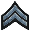 Medium 3'' Gray/Black Corporal Chevrons w/ Merrowed Border